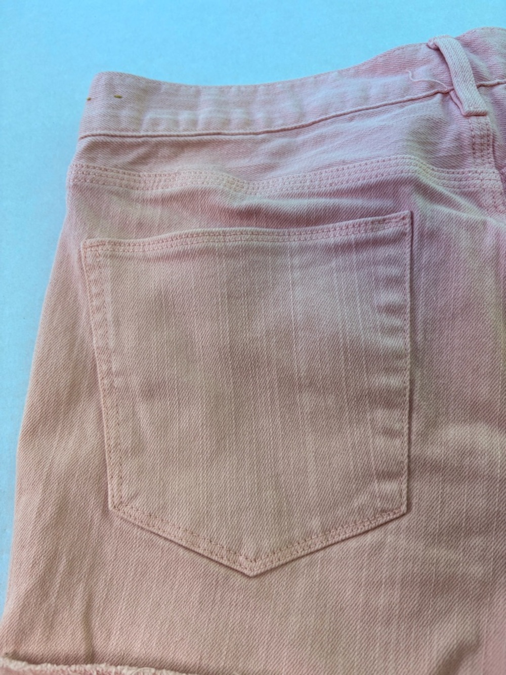 Madewell Pastel Pink Denim Shorts Size 27 - Grannycore Whimsy Distressed Cutoffs - Picture 6 of 11